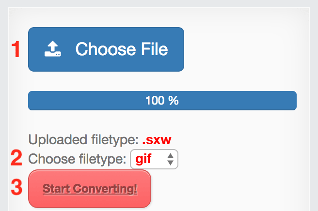 How to convert SXW files online to GIF